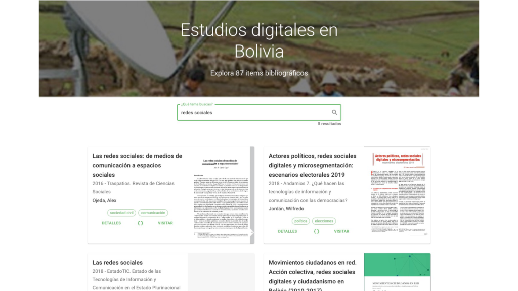 Plataforma de búsqueda bibliográfica sobre Estudios digitales en Bolivia