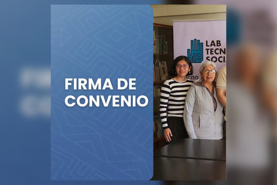 Firma del convenio entre el Lab TecnoSocial y FUNPROEIB Andes