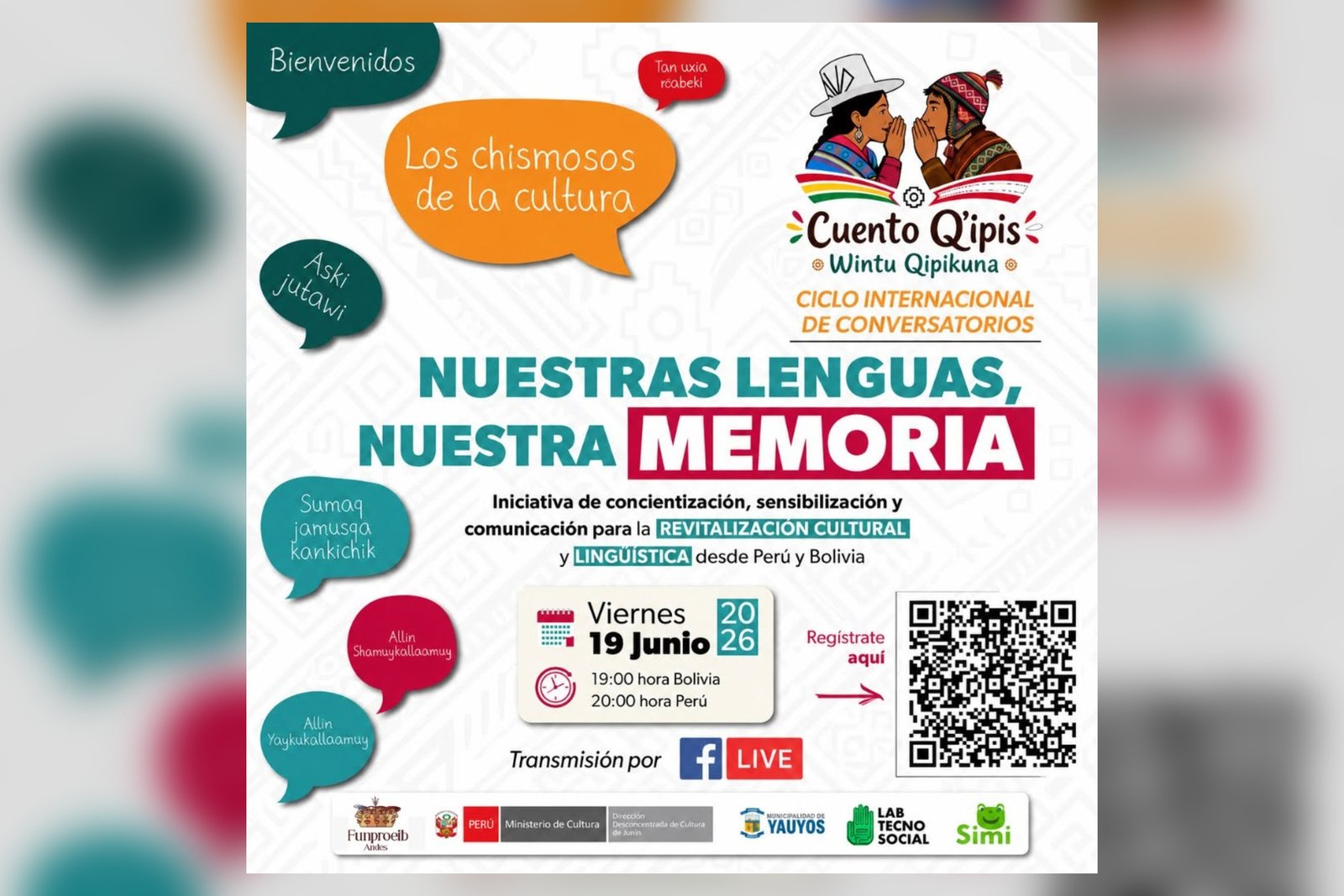 Nuestras Lenguas, Nuestra Memoria: ciclo internacional de conversatorios entre Bolivia y Perú