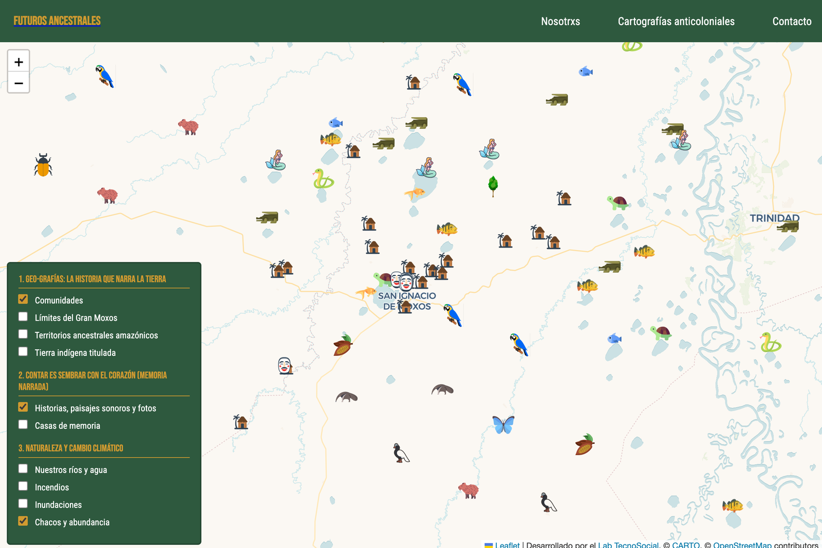 Futuros Ancestrales: mapa de Moxos
