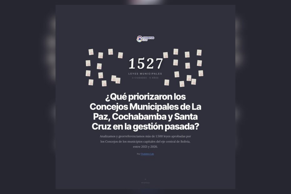 Portada del análisis de 1.527 leyes municipales de Ciudatos Lab