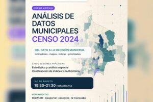 Afiche del curso Análisis de datos municipales Censo 2024