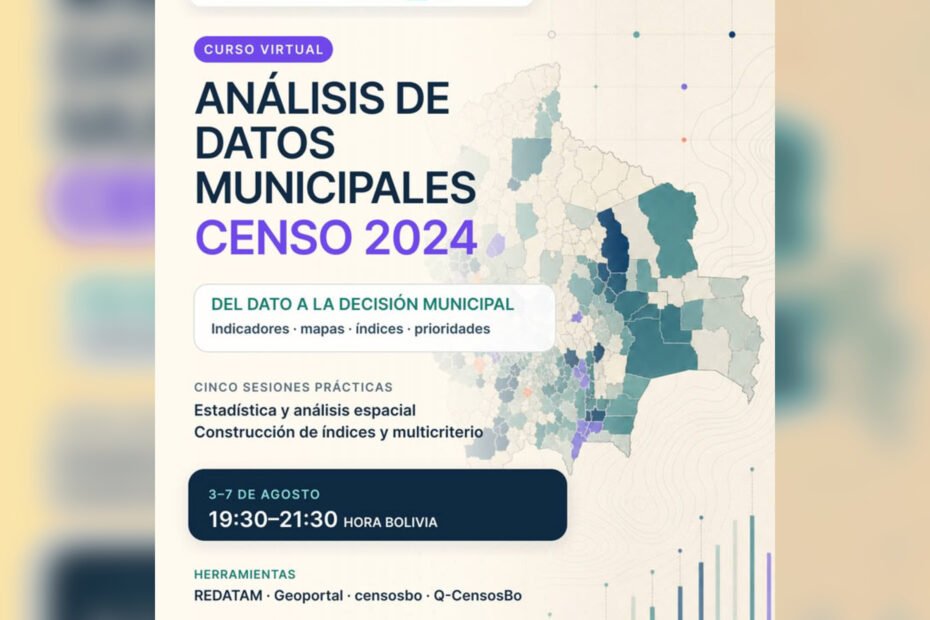 Afiche del curso Análisis de datos municipales Censo 2024
