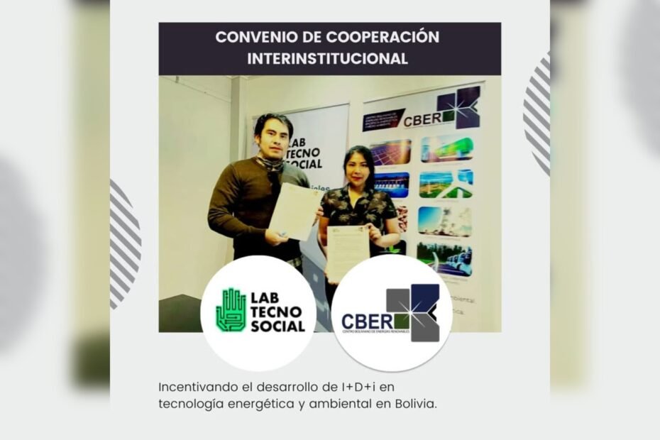 Firma del convenio entre el Lab TecnoSocial y el Centro Boliviano de Energías Renovables