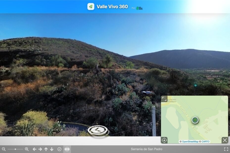 Recorrido virtual 360 de Kusikuna en Tiquipaya con mapa de paradas